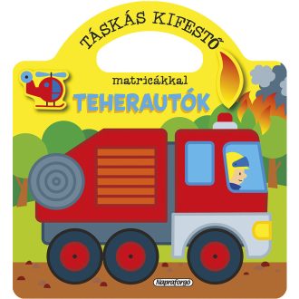 Táskás kifestő matricákkal - Teherautók